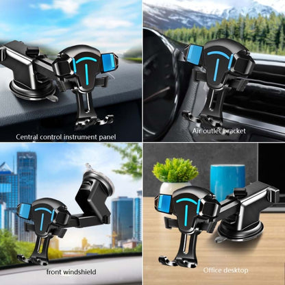 2 PCS Car Phone Holder Air Outlet Car Navigation Bracket Instrument Panel Bracket, Style:Sucker(Blue) - Car Holders by PMC Jewellery | Online Shopping South Africa | PMC Jewellery