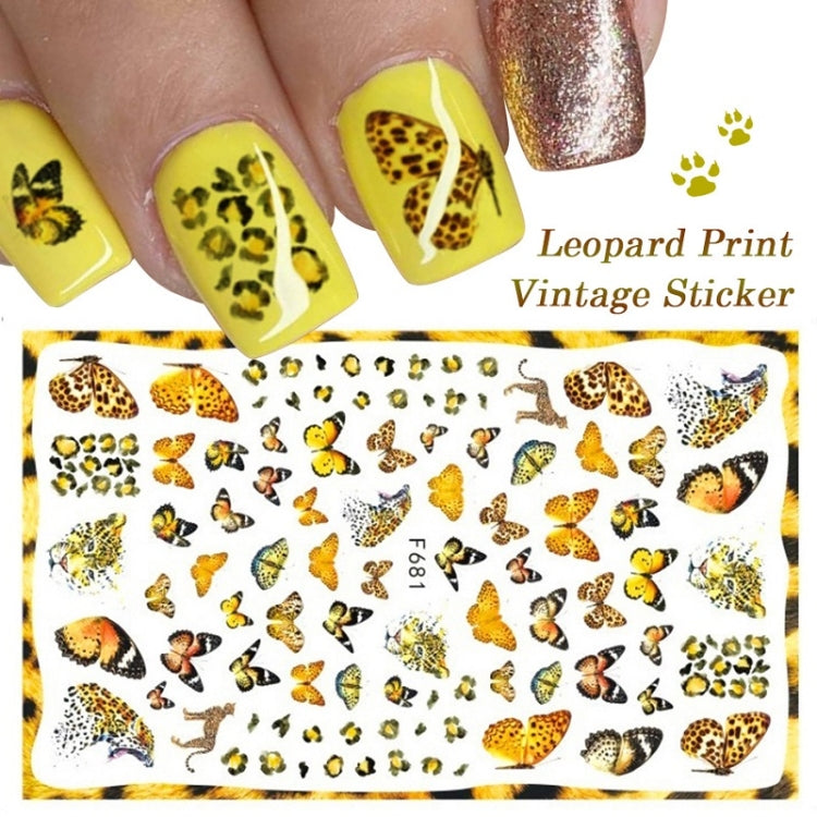 10pcs 3D Adhesive Butterfly Retro Rose Color Nail Art Sticker(F-627) - Nail Stickers by PMC Jewellery | Online Shopping South Africa | PMC Jewellery