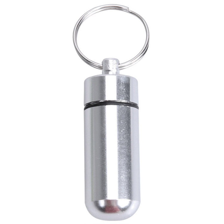 10pcs Portable Sealed Waterproof Aluminum Alloy First Aid Pill Bottle with Keychain(Silver) - Emergency Tools by PMC Jewellery | Online Shopping South Africa | PMC Jewellery