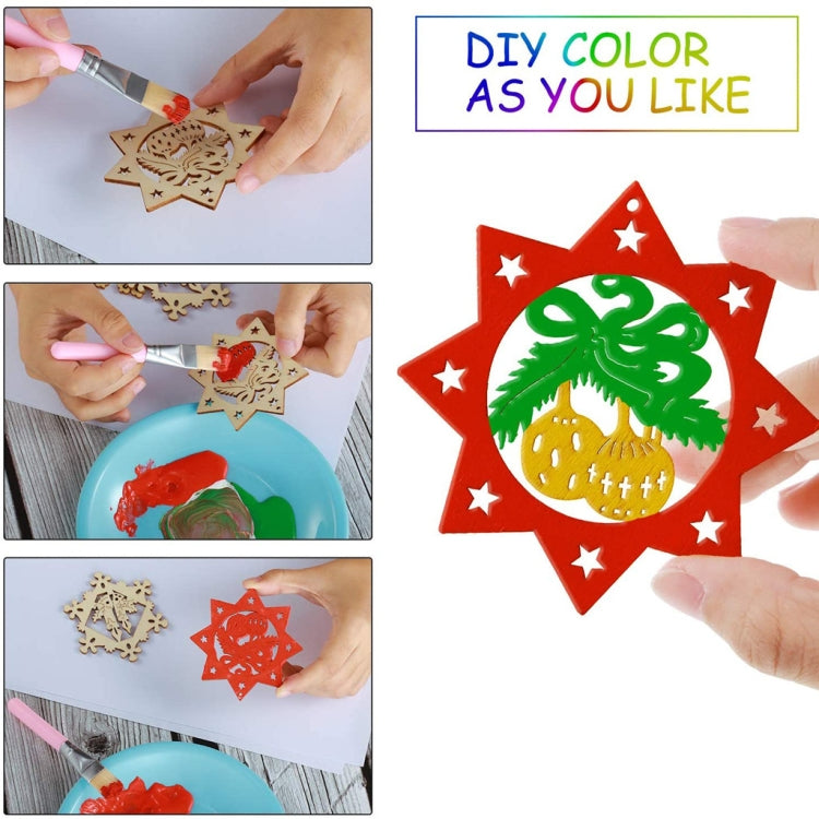 Christmas Creative DIY Decoration Gift Set  Handmade Wood Chip Pendant, Style:JM02040 - Ornaments by PMC Jewellery | Online Shopping South Africa | PMC Jewellery