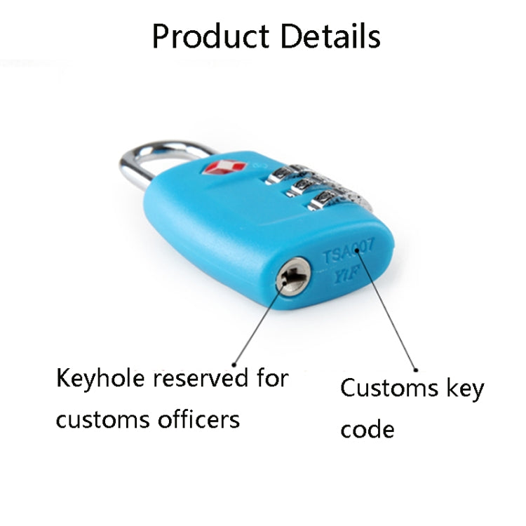 Customs Luggage Lock Overseas Travel Luggage Zipper Lock Plastic TSA Code Lock(Black) - Padlocks by PMC TechLife | Online Shopping South Africa | PMC TechLife | Buy Now Pay Later Mobicred