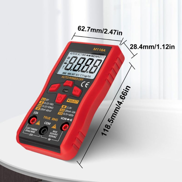 ANENG M118A High-Precision Automatic Range Multimeter Multi-Function Small Electrician Instrumentation Digital Universal Meter - Digital Multimeter by ANENG | Online Shopping South Africa | PMC Jewellery | Buy Now Pay Later Mobicred