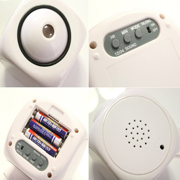Multi-function LED Projection Alarm Clock Voice Talking Clock, Specification:White without USB cable - Wall Clock by PMC TechLife | Online Shopping South Africa | PMC TechLife