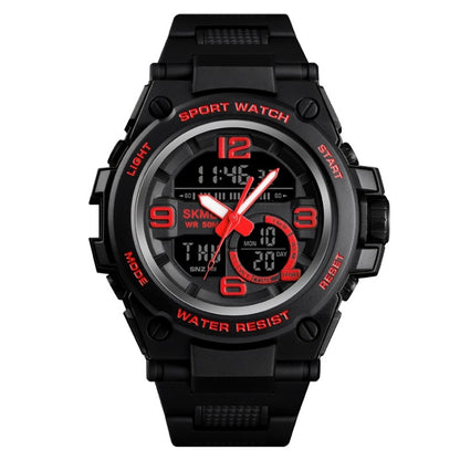 SKMEI 1452 Outdoor Sports Electronic Watch Multifunctional Waterproof Watch(Red) - Leather Strap Watches by SKMEI | Online Shopping South Africa | PMC Jewellery | Buy Now Pay Later Mobicred