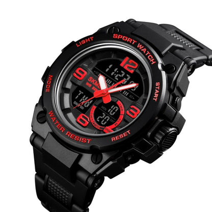 SKMEI 1452 Outdoor Sports Electronic Watch Multifunctional Waterproof Watch(Red) - Leather Strap Watches by SKMEI | Online Shopping South Africa | PMC Jewellery | Buy Now Pay Later Mobicred