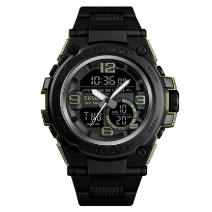 SKMEI 1452 Outdoor Sports Electronic Watch Multifunctional Waterproof Watch(ArmyGreen) - Leather Strap Watches by SKMEI | Online Shopping South Africa | PMC Jewellery | Buy Now Pay Later Mobicred