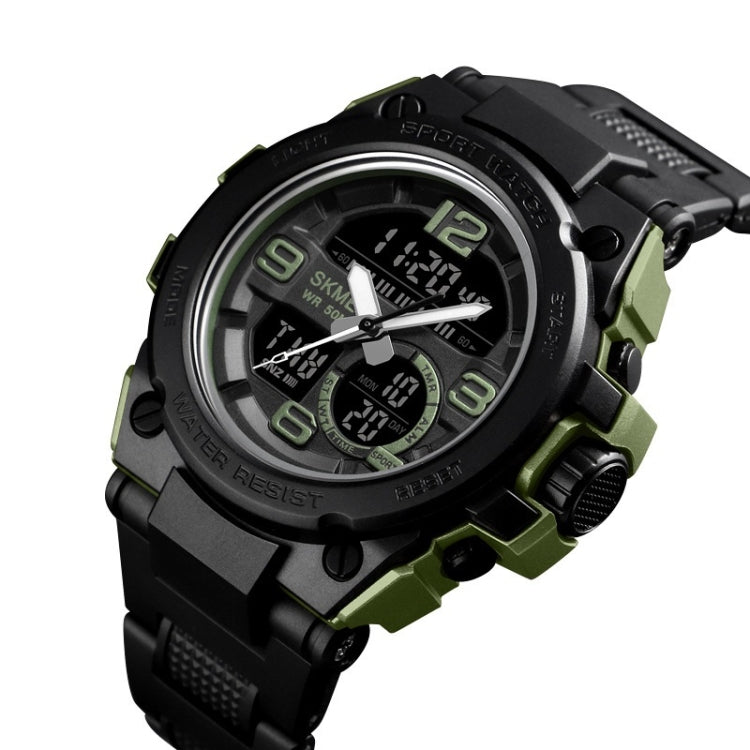 SKMEI 1452 Outdoor Sports Electronic Watch Multifunctional Waterproof Watch(ArmyGreen) - Leather Strap Watches by SKMEI | Online Shopping South Africa | PMC Jewellery | Buy Now Pay Later Mobicred