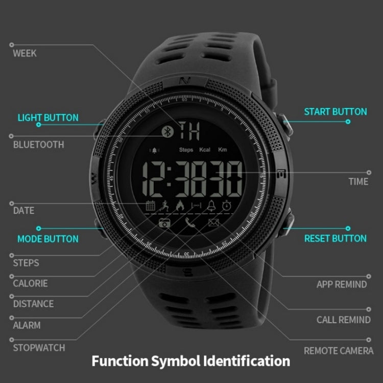 SKMEI 1250 Men Outdoor Waterproof Sports Digital Watch Multi-Function Watch(Gold/Red) - Leather Strap Watches by SKMEI | Online Shopping South Africa | PMC Jewellery | Buy Now Pay Later Mobicred