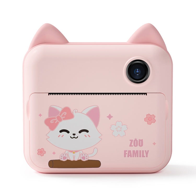 P1 32GB Children Instant Camera 1200W Front And Rear Dual-Lens Mini Print Photographic Digital Camera Toy(Pink Cat) - Children Cameras by PMC Jewellery | Online Shopping South Africa | PMC Jewellery