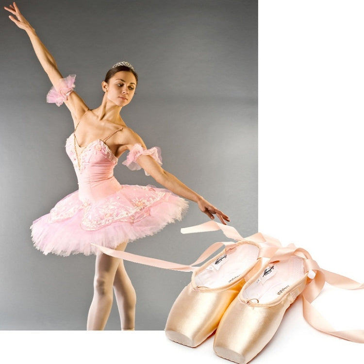 Ballet Lace Pointe Shoes Professional Flat Dance Shoes, Size: 32(Satin Nude) - Yoga Socks & Shoes by PMC Jewellery | Online Shopping South Africa | PMC Jewellery