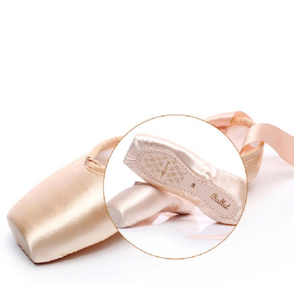 Ballet Lace Pointe Shoes Professional Flat Dance Shoes, Size: 38(Satin + Silicone Case) - Yoga Socks & Shoes by PMC Jewellery | Online Shopping South Africa | PMC Jewellery