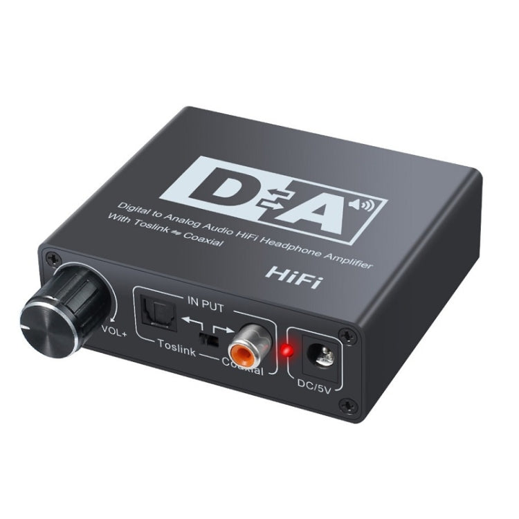 NK-C6 Optical Fiber To Analog Audio Converter Adjustable Volume Digital To Analog Decoder US Plug - Audio Receiver Transmitter by PMC TechLife | Online Shopping South Africa | PMC TechLife