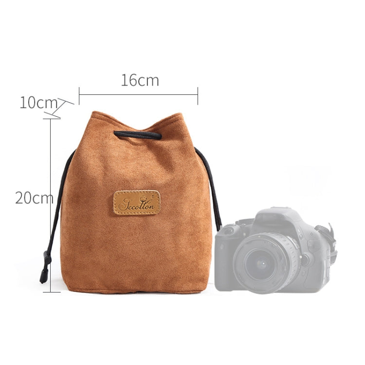 S.C.COTTON Liner Shockproof Digital Protection Portable SLR Lens Bag Micro Single Camera Bag Square Khaki M - free shipping - PMC TechLife - Order now!
