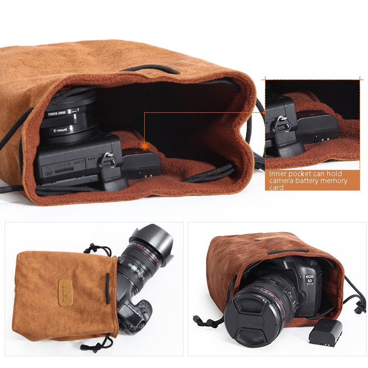 S.C.COTTON Liner Shockproof Digital Protection Portable SLR Lens Bag Micro Single Camera Bag Square Khaki M - free shipping - PMC TechLife - Order now!