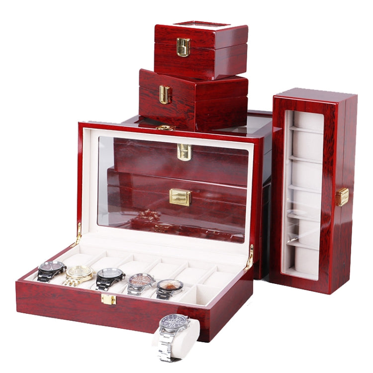 Wooden Baking Paint Watch Box Jewelry Storage Display Box(12-bit Full Carbon Paint) - Watch Storages by PMC Jewellery | Online Shopping South Africa | PMC Jewellery | Buy Now Pay Later Mobicred