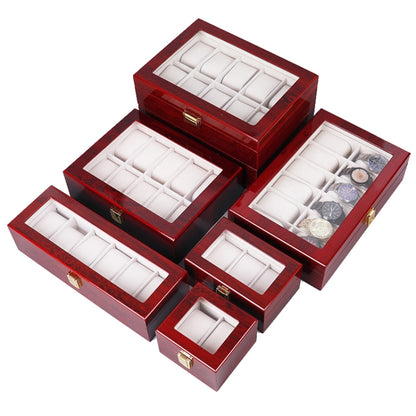 Wooden Baking Paint Watch Box Jewelry Storage Display Box(10-bit Full Carbon Paint) - Watch Storages by PMC Jewellery | Online Shopping South Africa | PMC Jewellery | Buy Now Pay Later Mobicred