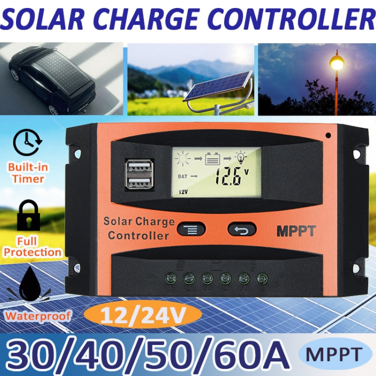 MPPT 12V/24V Automatic Identification Solar Controller With USB Output, Model: 60A - Others by PMC TechLife | Online Shopping South Africa | PMC TechLife