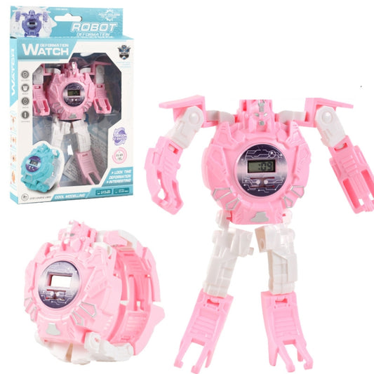 3 PCS Children Electronic Watch Cartoon Deformation Robot Toy Watch(Pink) - Electronic Pets by PMC Jewellery | Online Shopping South Africa | PMC Jewellery