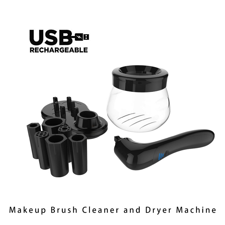 Electric Scrubber Make-Up Brush Cleaning Machine Automatic Dryer USB Rechargeable Make-Up Brush Cleaner(Black) - Tools by PMC Jewellery | Online Shopping South Africa | PMC Jewellery