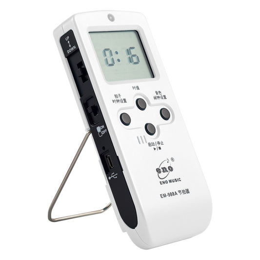 ENO EM-988A Electronic Vocal Rechargeable Metronome For Piano/Guitar/Drum/Guzheng/Violin(White) - Stringed Instruments by PMC Jewellery | Online Shopping South Africa | PMC Jewellery