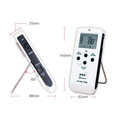 ENO EM-988A Electronic Vocal Rechargeable Metronome For Piano/Guitar/Drum/Guzheng/Violin(White) - Stringed Instruments by PMC Jewellery | Online Shopping South Africa | PMC Jewellery