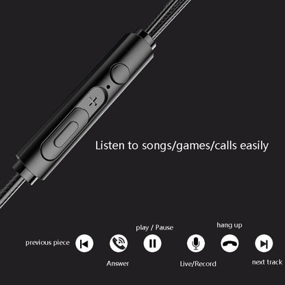 In-Ear Earphone Bass Mobile Phone Game Sports Wired Headset(Black) - In Ear Wired Earphone by PMC Jewellery | Online Shopping South Africa | PMC Jewellery