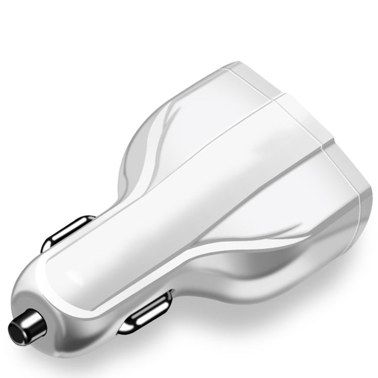 2 PCS QC3.0 Fast Charge Car Charger 3.5A Dual USB With Type-C Interface Output Car Charger(White) - Car Charger by PMC Jewellery | Online Shopping South Africa | PMC Jewellery