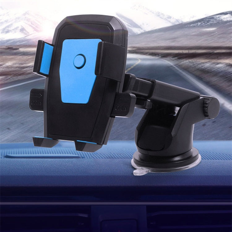 Car Telescopic Rod Automatic Lock Mobile Phone Bracket(A Blue) - Car Holders by PMC Jewellery | Online Shopping South Africa | PMC Jewellery