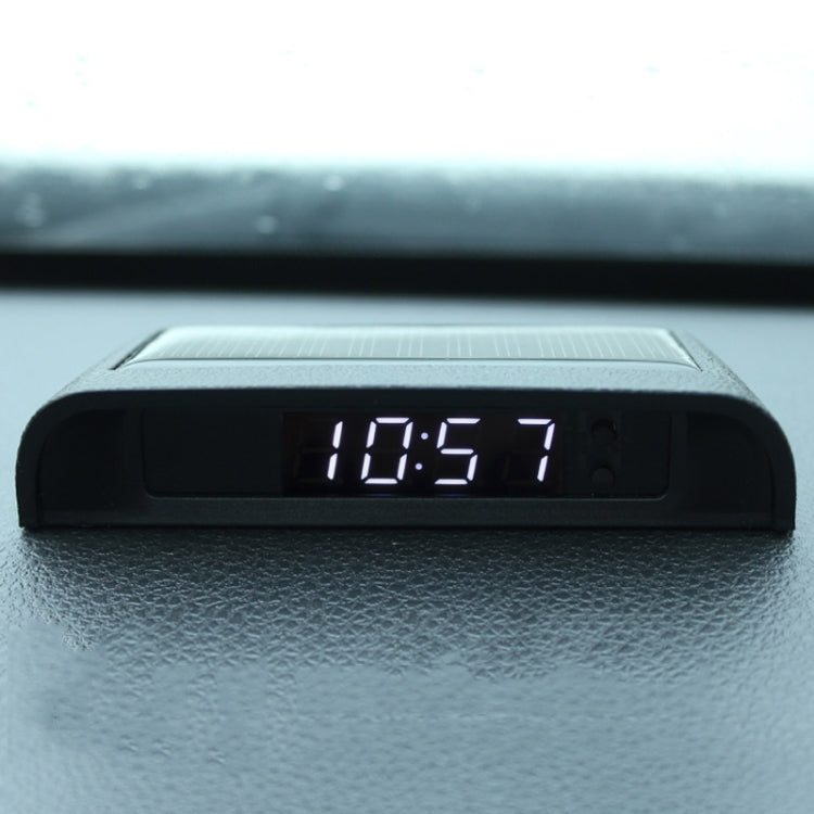 Solar Night Light Car Clock Automotive Electronic Clock Temperature Time+Date+Week+Temperature(White Light) - Clocks & Car Meters by PMC TechLife | Online Shopping South Africa | PMC TechLife | Buy Now Pay Later Mobicred