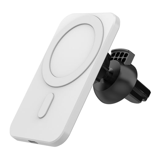 N16 10W Car Air Outlet + Suction Cup Magsafe Magnetic Phone Universal Wireless Charger Holder(White) - Wireless Charger Holders by PMC Jewellery | Online Shopping South Africa | PMC Jewellery