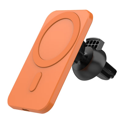 N16 10W Car Air Outlet + Suction Cup Magsafe Magnetic Phone Universal Wireless Charger Mobile Holder(Orange) - Wireless Charger Holders by PMC Jewellery | Online Shopping South Africa | PMC Jewellery