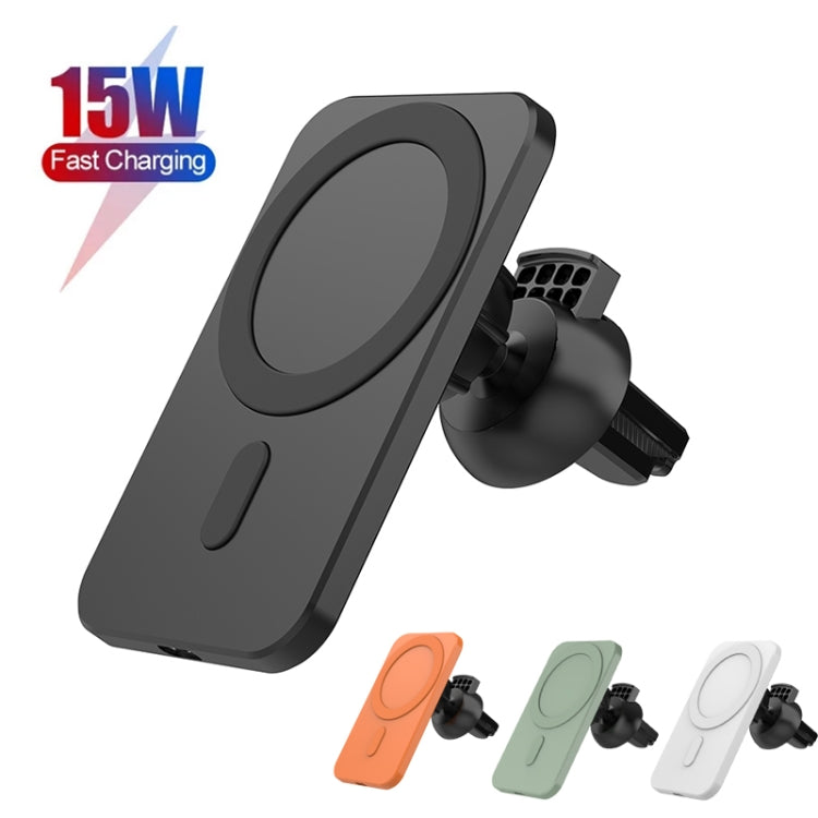 N16 10W Car Air Outlet + Suction Cup Magsafe Magnetic Phone Universal Wireless Charger Holder(Black) - Wireless Charger Holders by PMC Jewellery | Online Shopping South Africa | PMC Jewellery