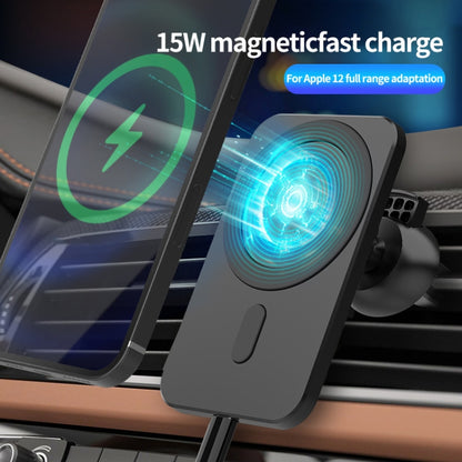 N16 10W Car Air Outlet + Suction Cup Magsafe Magnetic Phone Universal Wireless Charger Mobile Holder(Orange) - Wireless Charger Holders by PMC Jewellery | Online Shopping South Africa | PMC Jewellery