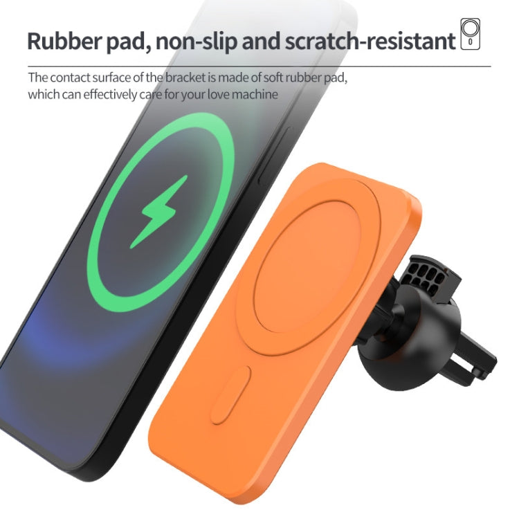 N16 10W Car Air Outlet + Suction Cup Magsafe Magnetic Phone Universal Wireless Charger Holder(Green) - Wireless Charger Holders by PMC Jewellery | Online Shopping South Africa | PMC Jewellery