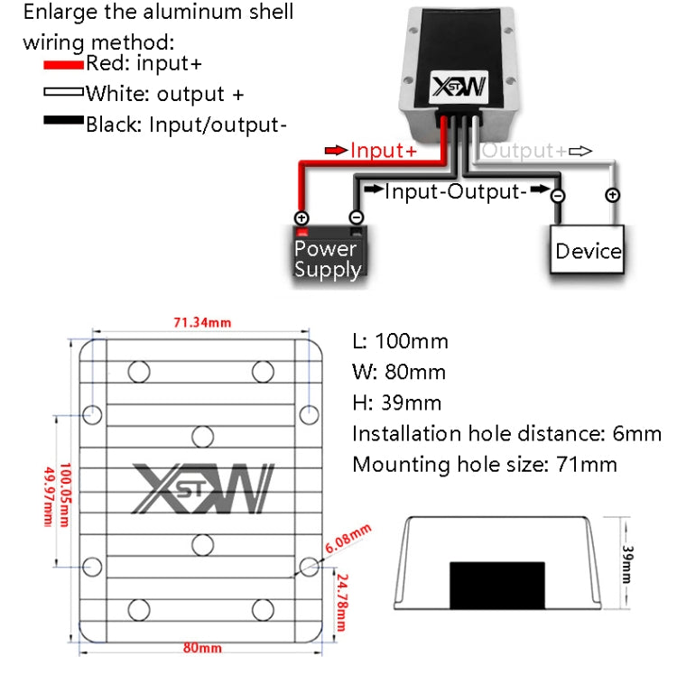 XWST DC 12/24V To 5V Converter Step-Down Vehicle Power Module, Specification: 12/24V To 5V 40A Extra Large Aluminum Shell -  by PMC Jewellery | Online Shopping South Africa | PMC Jewellery