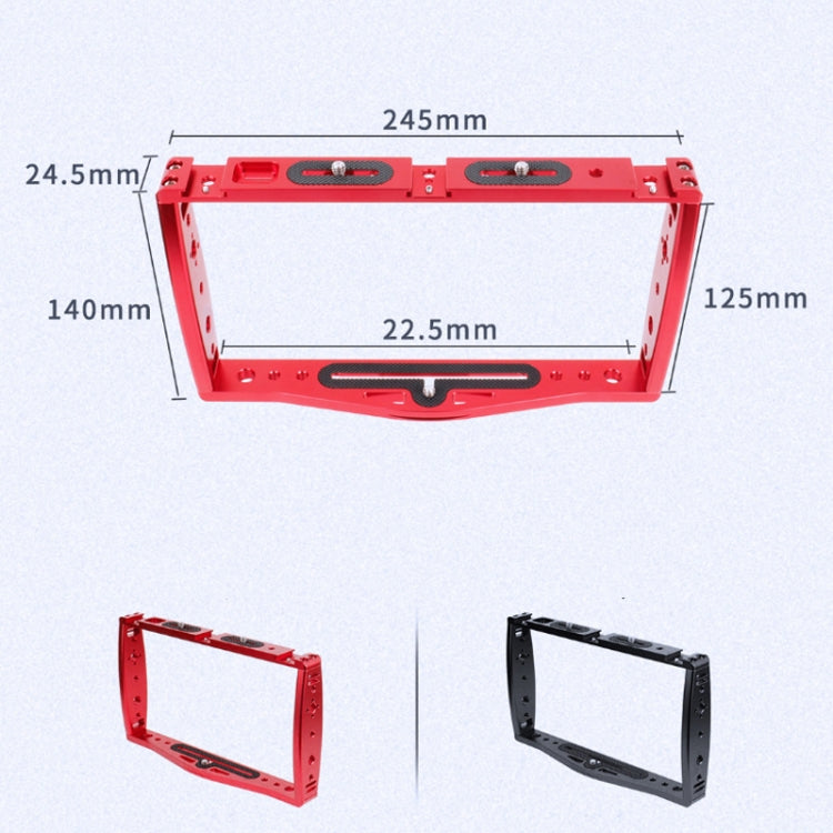 Diving Dual Handheld Grip Bracket Stabilizer Extension Phone Clamp Camera Rig Cage Underwater Case for GoPro HERO9 /8 /7, Colour: Red Bracket + Shutter - Camera Cage by PMC Jewellery | Online Shopping South Africa | PMC Jewellery