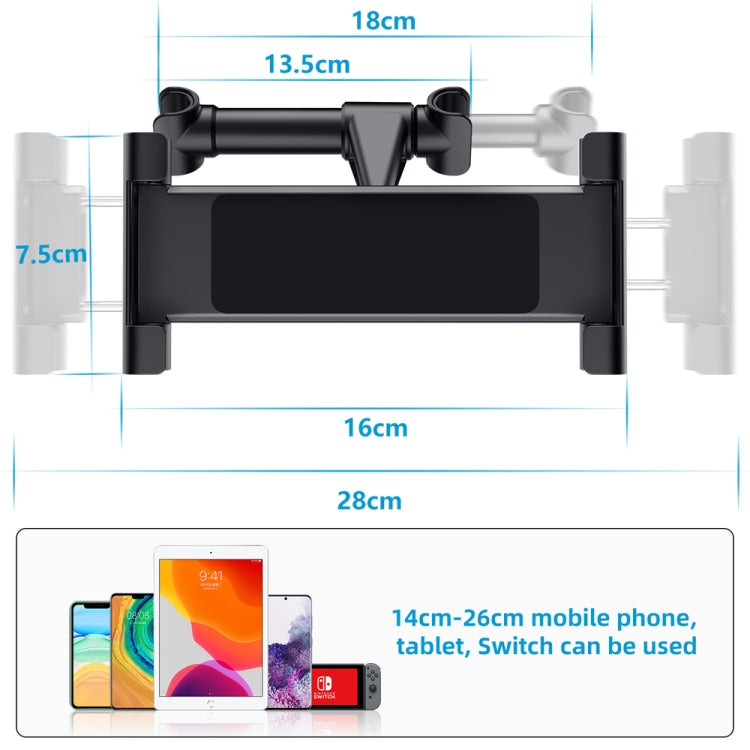 Car Seat Telescopic Bracket Car Rear Pillow Mobile Phone Bracket, Colour: 06 Upgrade Version Black - Car Holders by PMC Jewellery | Online Shopping South Africa | PMC Jewellery