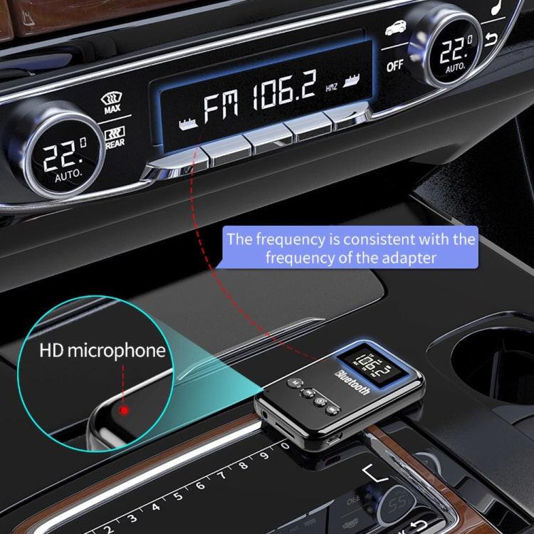 K6 Bluetooth 5.0 Receiver Transmitter 2 In 1 Adapter Computer Speaker Car FM (Black) - Audio Receiver Transmitter by PMC Jewellery | Online Shopping South Africa | PMC Jewellery