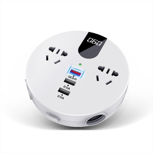 QC3.0 Car 12V 24V To 110V 220V Multi-function Inverter(White Round) - DIY Modified Charger by PMC Jewellery | Online Shopping South Africa | PMC Jewellery