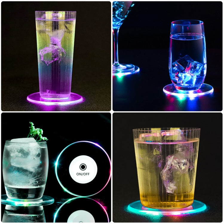 LED Flashing Coaster Bar KTV Cocktail Base Light Luminous Coaster(Upgrade Anti-slip Round Color Light) - Insulation by PMC Jewellery | Online Shopping South Africa | PMC Jewellery | Buy Now Pay Later Mobicred