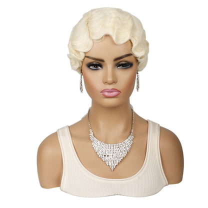 Ladies Short Hair Wig Retro Water Wave Curly Wig(613 #) - Wigs by PMC Jewellery | Online Shopping South Africa | PMC Jewellery