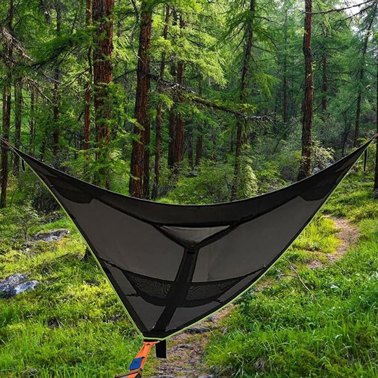 2.8m Family Outdoor Portable Aerial Tent Multi-person Camping Triangle Hammock(Black) - Hammocks by PMC Jewellery | Online Shopping South Africa | PMC Jewellery