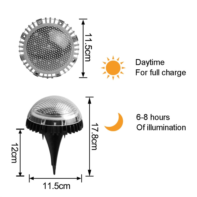 8 LEDs Solar Circular Underground Light Outdoor Waterproof Lawn Stair Light, Light Color: White Light - Buried Lights by PMC Jewellery | Online Shopping South Africa | PMC Jewellery