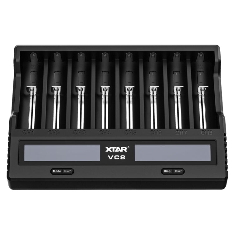XTAR 8-Slot Battery Charger LCD Display Charger QC3.0 Type C Fast Charger for 21700 / 18650 Battery, Model: VC8 - free shipping - PMC TechLife - Order now!