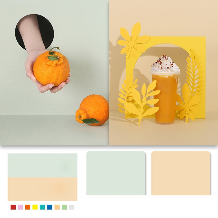 60 X 60cm Non-Reflective Matte PVC Board Double-Sided Solid Color Photo Background Board Filming Photography Props(Green + Apricot) - free shipping - PMC TechLife - Order now!