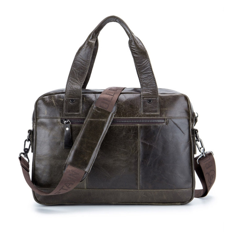 BULL CAPTAIN 042 Men Leather Single-shoulder Messenger Bag Cowhide Handheld Briefcase(Yellow Brown) - free shipping - PMC TechLife - Order now!