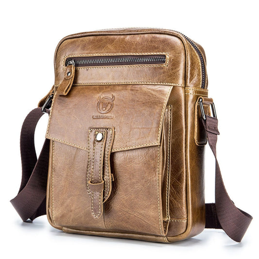 BULL CAPTAIN 053 Men Messenger Bag Cowhide Large Capacity Briefcase, Specification：Large (Dark Brown) - Single-shoulder Bags by BULL CAPTAIN | Online Shopping South Africa | PMC Jewellery | Buy Now Pay Later Mobicred