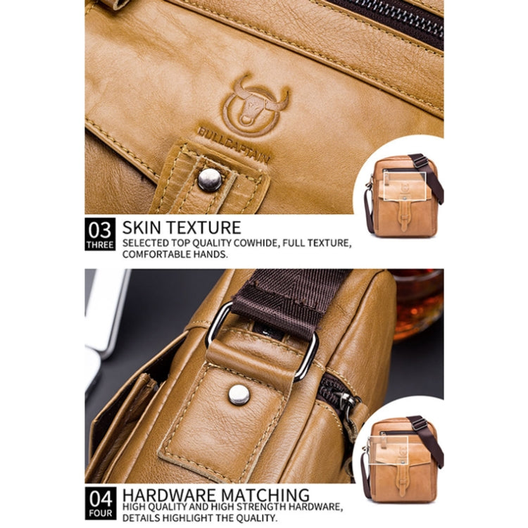 BULL CAPTAIN 053 Men Messenger Bag Cowhide Large Capacity Briefcase, Specification���Small (Dark Brown) - Single-shoulder Bags by BULL CAPTAIN | Online Shopping South Africa | PMC TechLife | Buy Now Pay Later Mobicred