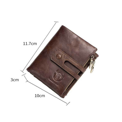 BULL CAPTAIN 021 Leather Men Vertical Wallet Short Multi-Function Wallet(Brown) - Wallets by BULL CAPTAIN | Online Shopping South Africa | PMC Jewellery