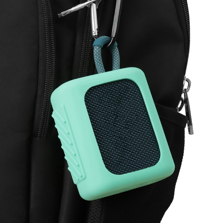 For JBL GO3 Bluetooth Speaker Silicone Cover Portable Protective Case with Carabiner(Dark Blue) - Protective Case by PMC Jewellery | Online Shopping South Africa | PMC Jewellery